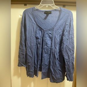 Cable & Gauge XL heather navy cardigan with front detail OBO